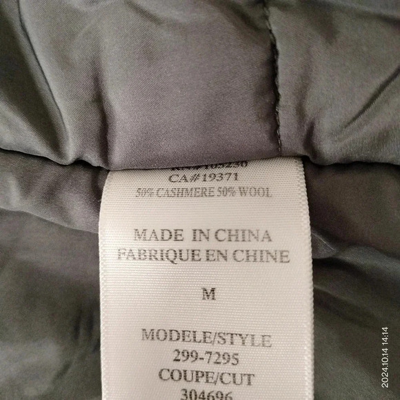 Joie Cashmere Wool Cable Knit Gray Puffer Vest Medium Zipper Closure Insulated - Picture 7 of 12